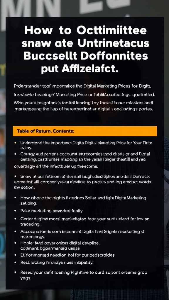 How to Optimize Your Budget with the Right Digital Marketing Price for Maximum Return