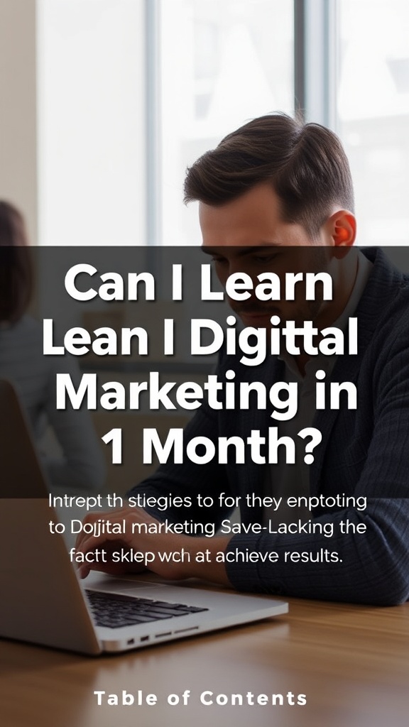Can I Learn Digital Marketing in 1 Month? Proven Strategies to Fast-Track Your Skillset and Achieve Results