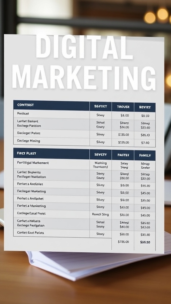 Streamline Your Budget Planning with an Effective Digital Marketing Price List Template for Smarter Campaigns