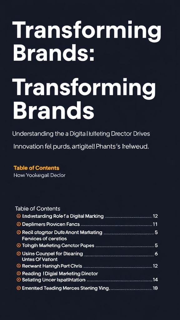 Transforming Brands: How a Digital Marketing Director Drives Innovation and Sustainable Growth